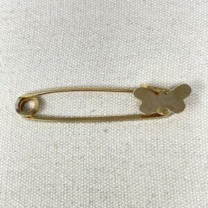 Butterfly Safety Pin‎ Brooch Gold-Tone Feminine Dainty Minimal Coquette